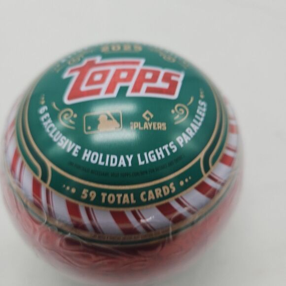 2025 Topps Holiday Baseball Collector’s Tin (59 Cards) | MLB Factory Sealed - Picture 3 of 8